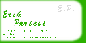 erik paricsi business card