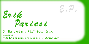 erik paricsi business card
